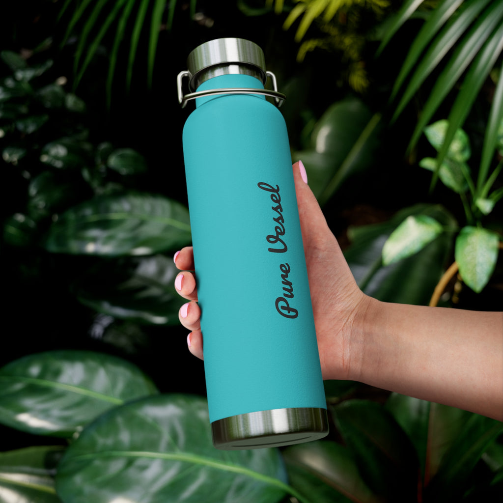 Pure Vessel 22oz Copper Vacuum Insulated Bottle — Red Stainless Steel Travel Flask