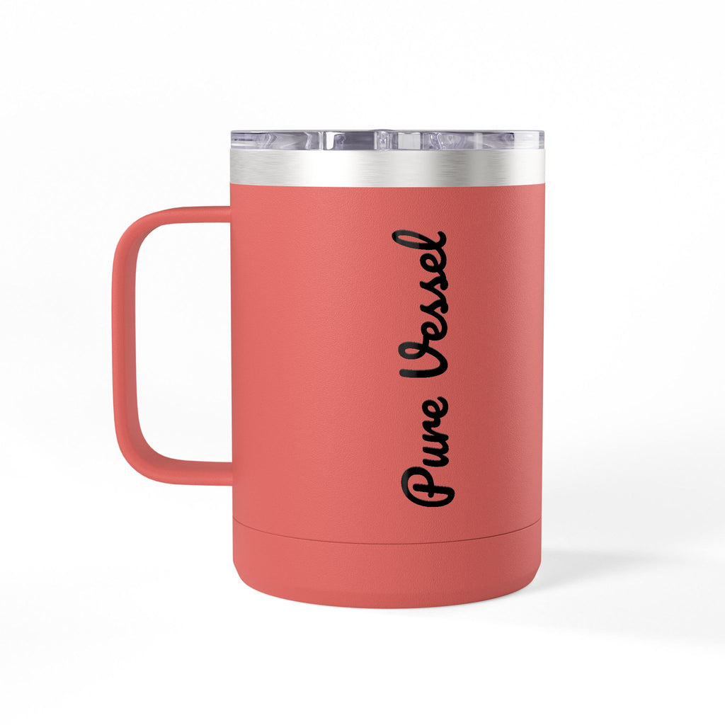 Pure Vessel 15oz Insulated Coffee Tumbler – Double Wall Travel Mug