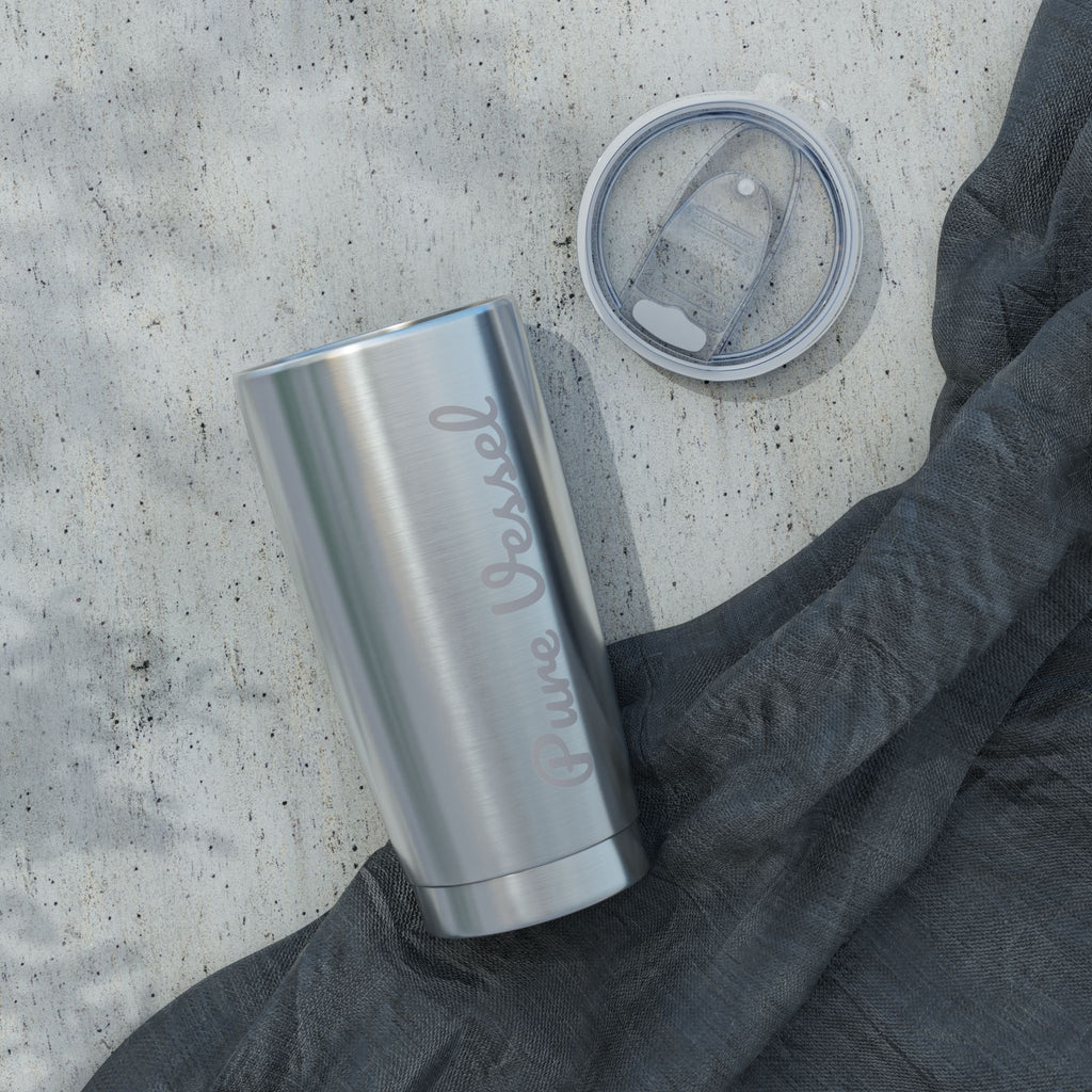 Pure Vessel Tumbler 20oz Stainless Steel Travel Cup | Brushed Finish