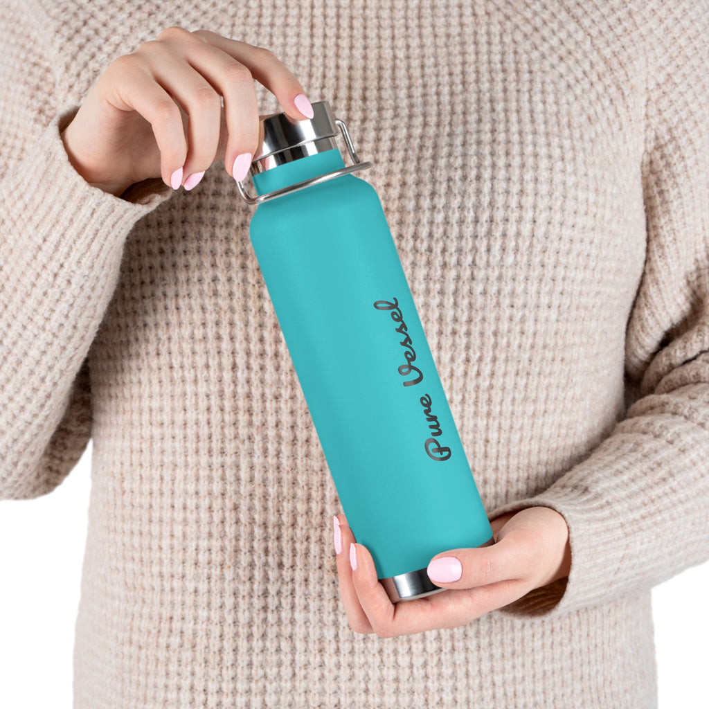 Pure Vessel 22oz Copper Vacuum Insulated Bottle — Red Stainless Steel Travel Flask