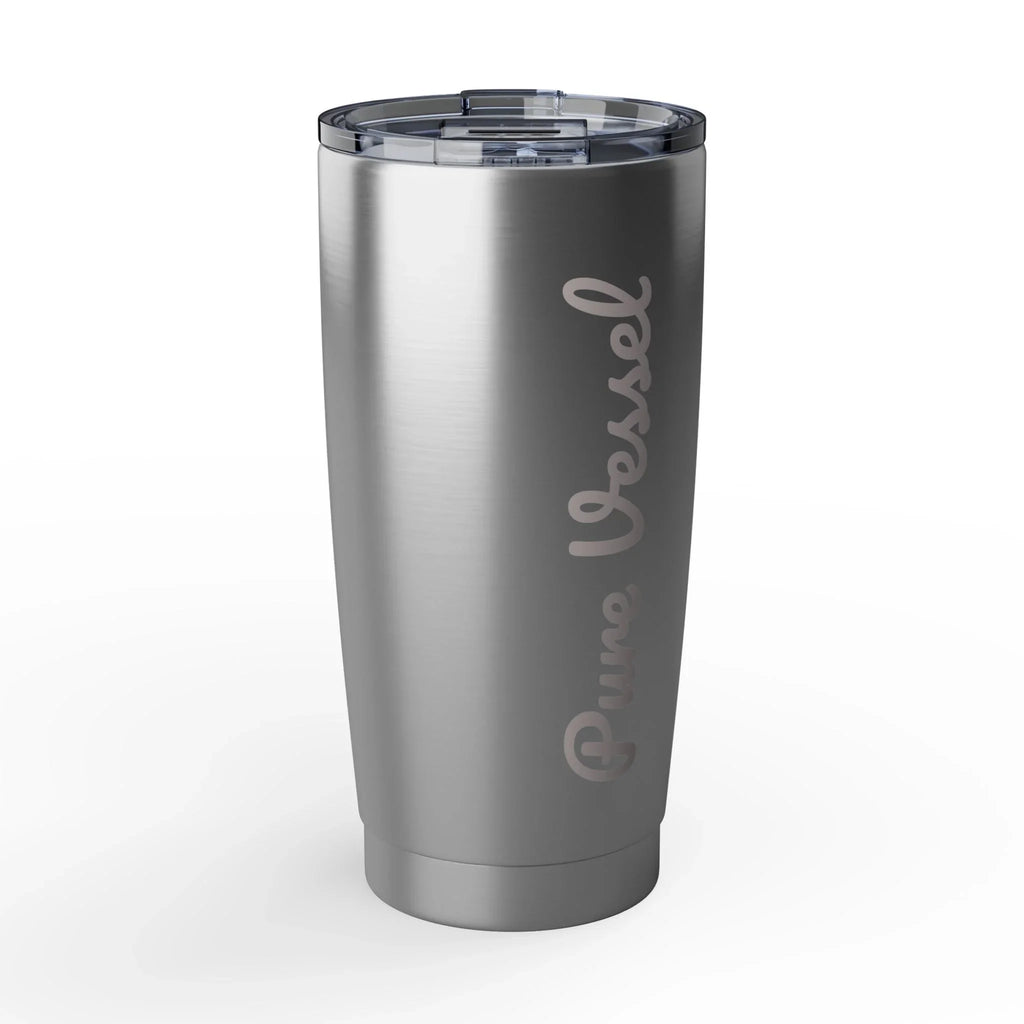 Pure Vessel Tumbler 20oz Stainless Steel Travel Cup | Brushed Finish