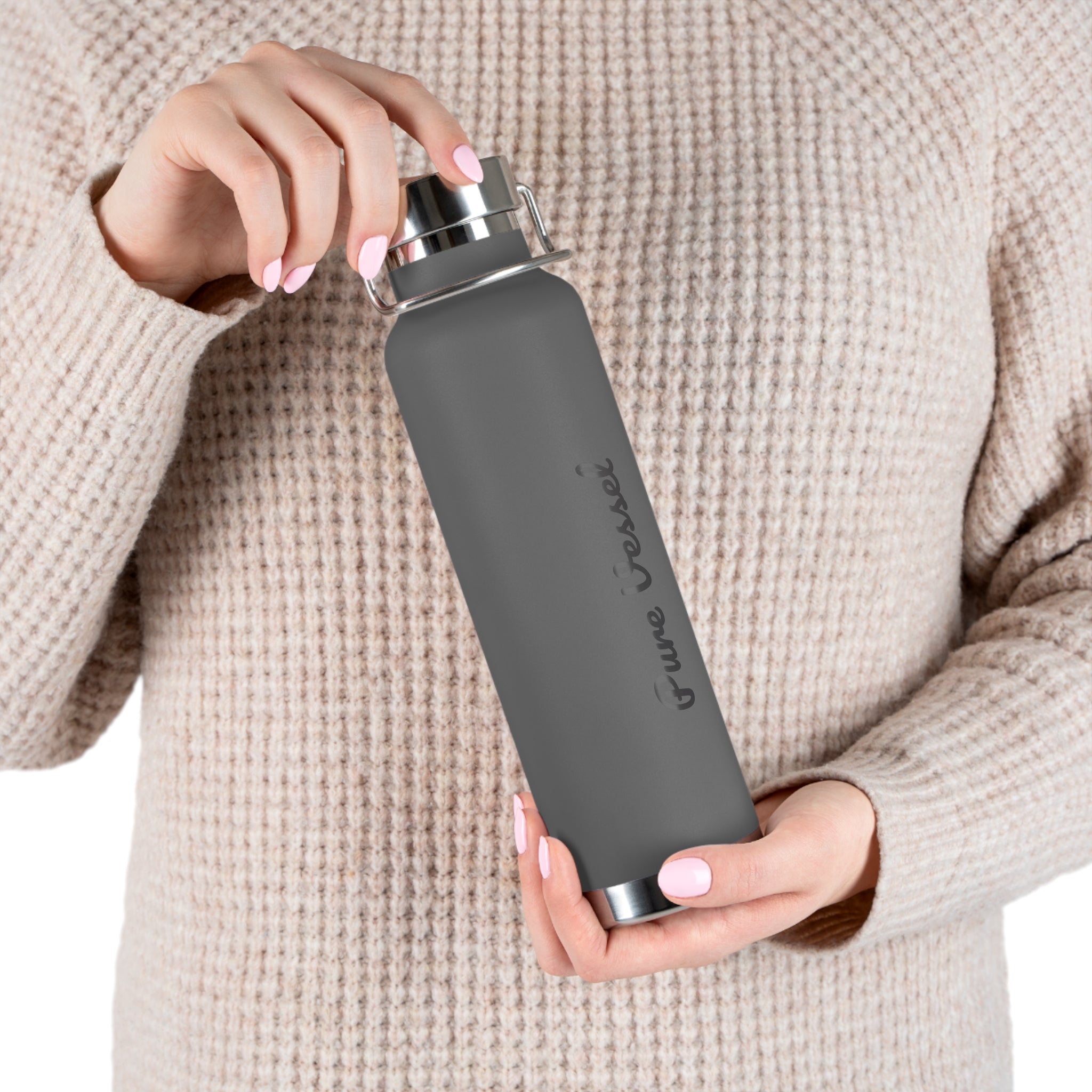Pure Vessel 22oz Copper Vacuum Insulated Bottle — Red Stainless Steel Travel Flask
