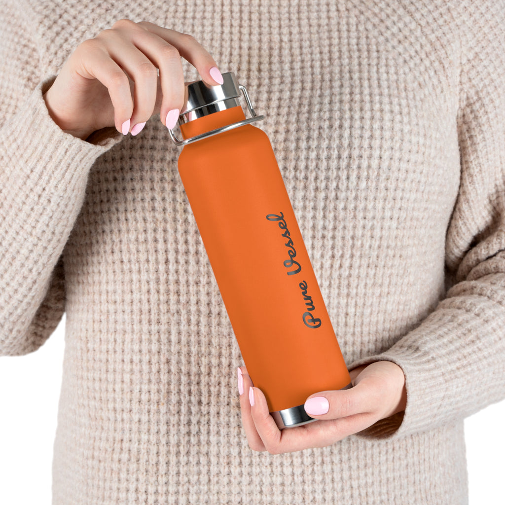 Pure Vessel 22oz Copper Vacuum Insulated Bottle — Red Stainless Steel Travel Flask