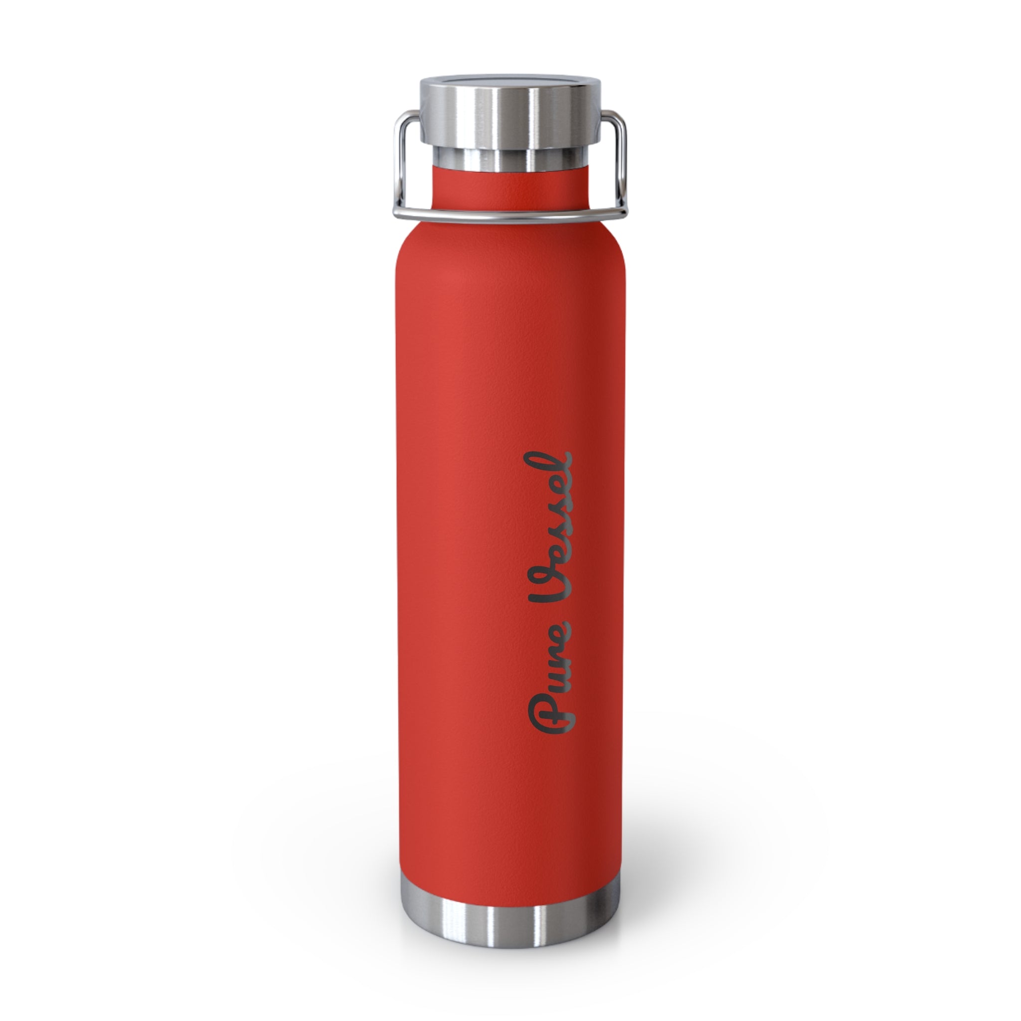 Pure Vessel 22oz Copper Vacuum Insulated Bottle — Red Stainless Steel Travel Flask