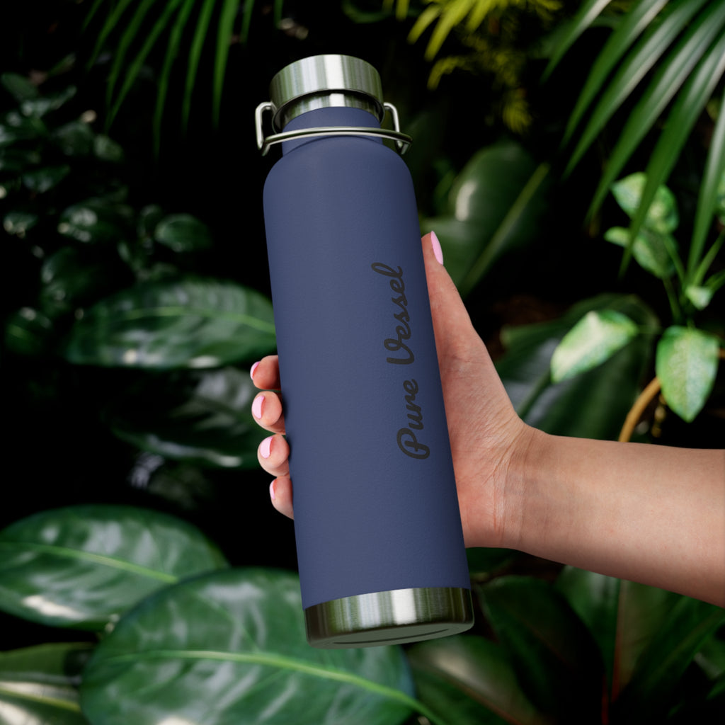Pure Vessel 22oz Copper Vacuum Insulated Bottle — Red Stainless Steel Travel Flask