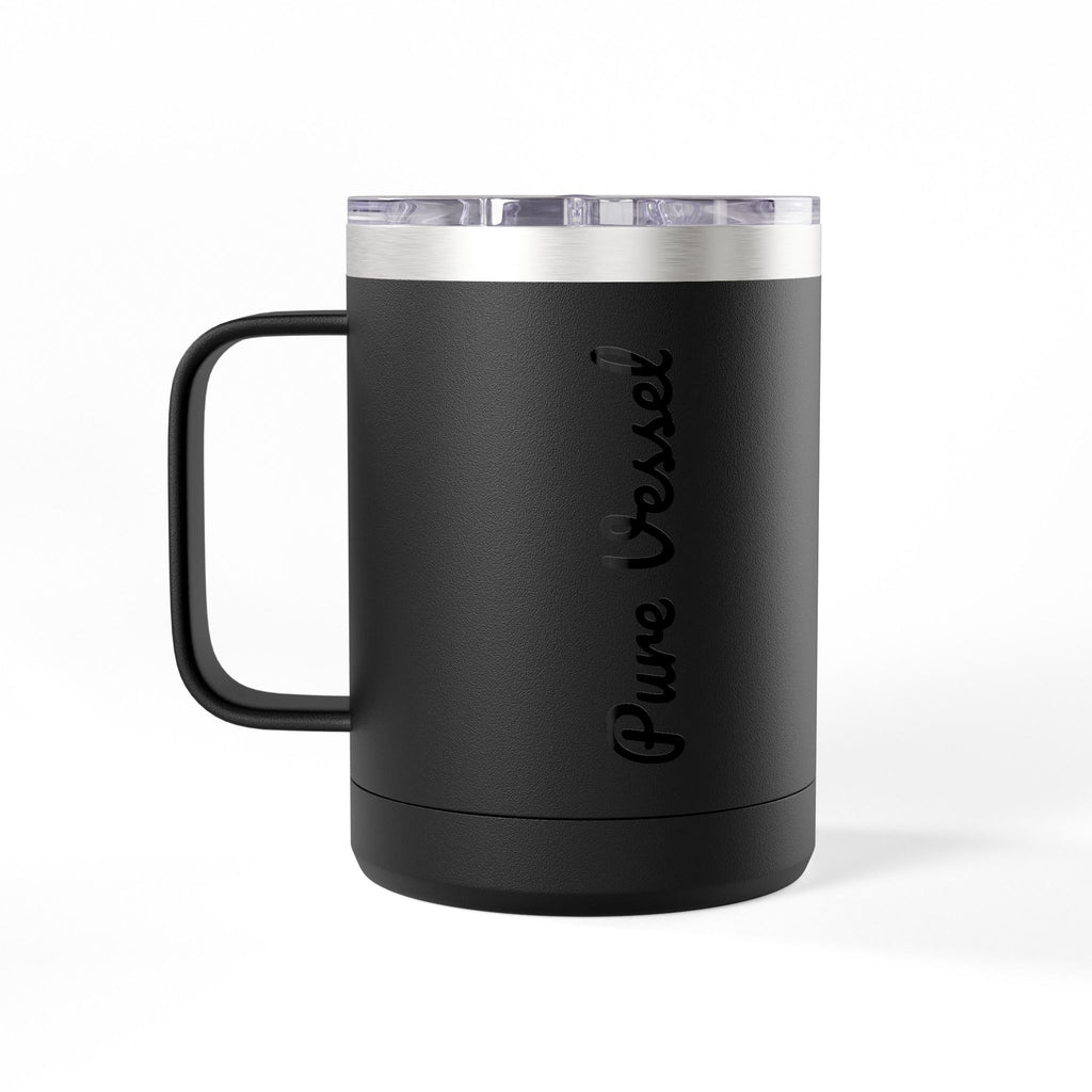 Pure Vessel 15oz Insulated Coffee Tumbler – Double Wall Travel Mug