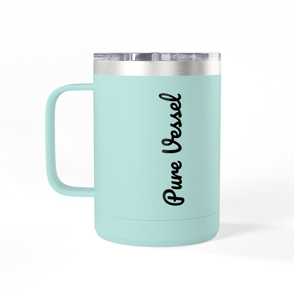 Pure Vessel 15oz Insulated Coffee Tumbler – Double Wall Travel Mug