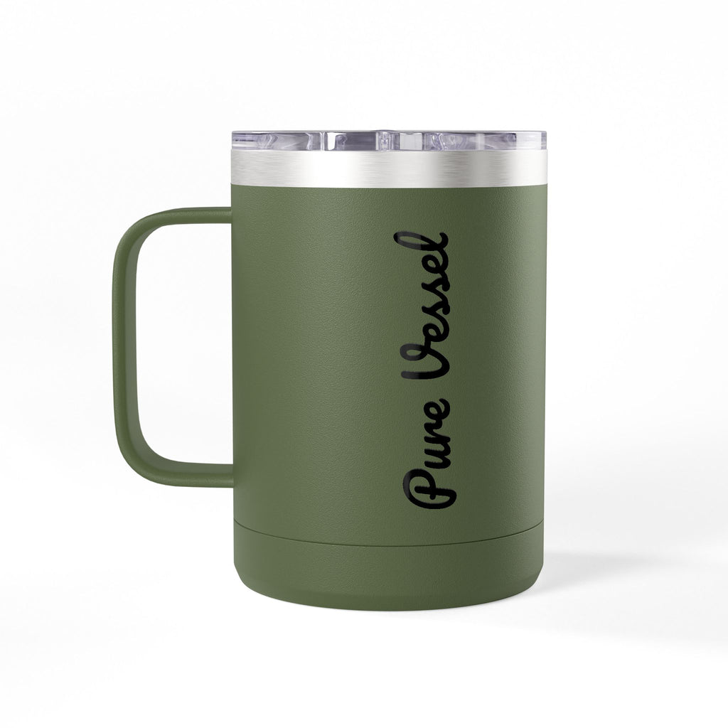 Pure Vessel 15oz Insulated Coffee Tumbler – Double Wall Travel Mug
