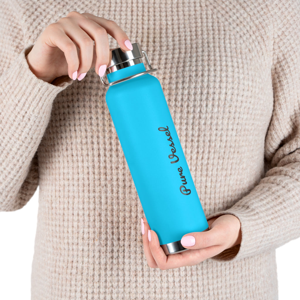 Pure Vessel 22oz Copper Vacuum Insulated Bottle — Red Stainless Steel Travel Flask